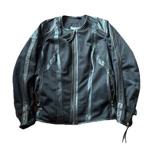 Harley-Davidson Women's 1W Leather Moto Jacket Vented Black Riding Biker